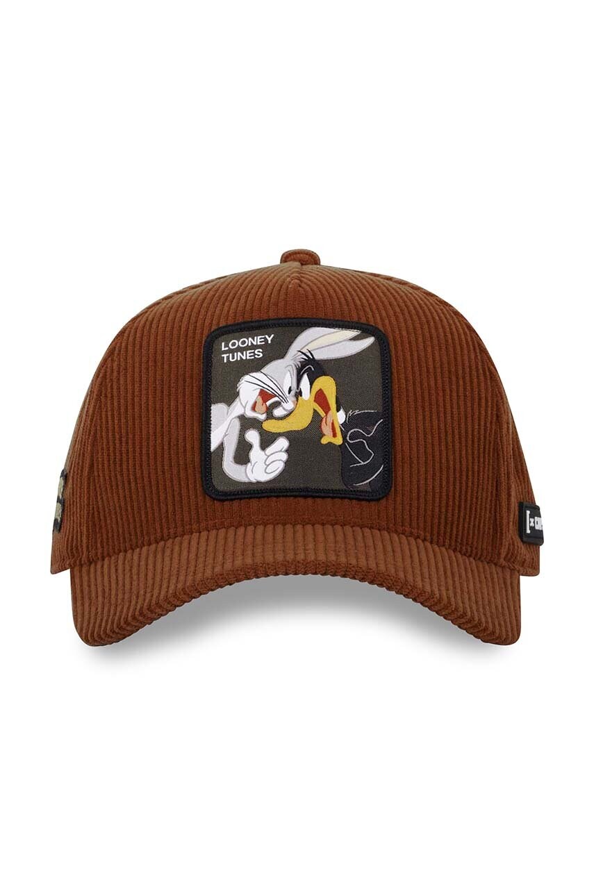 Бавовняна бейсболка Capslab x Looney Tunes колір коричневий з аплікацією CL/LOO10/1/PCT/BD2
