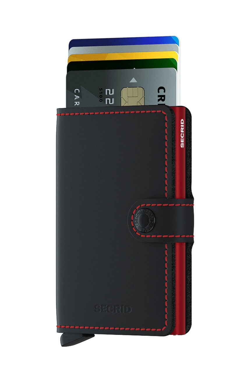 Secrid - Шкіряний гаманець MM.Black.Red-Black.Red