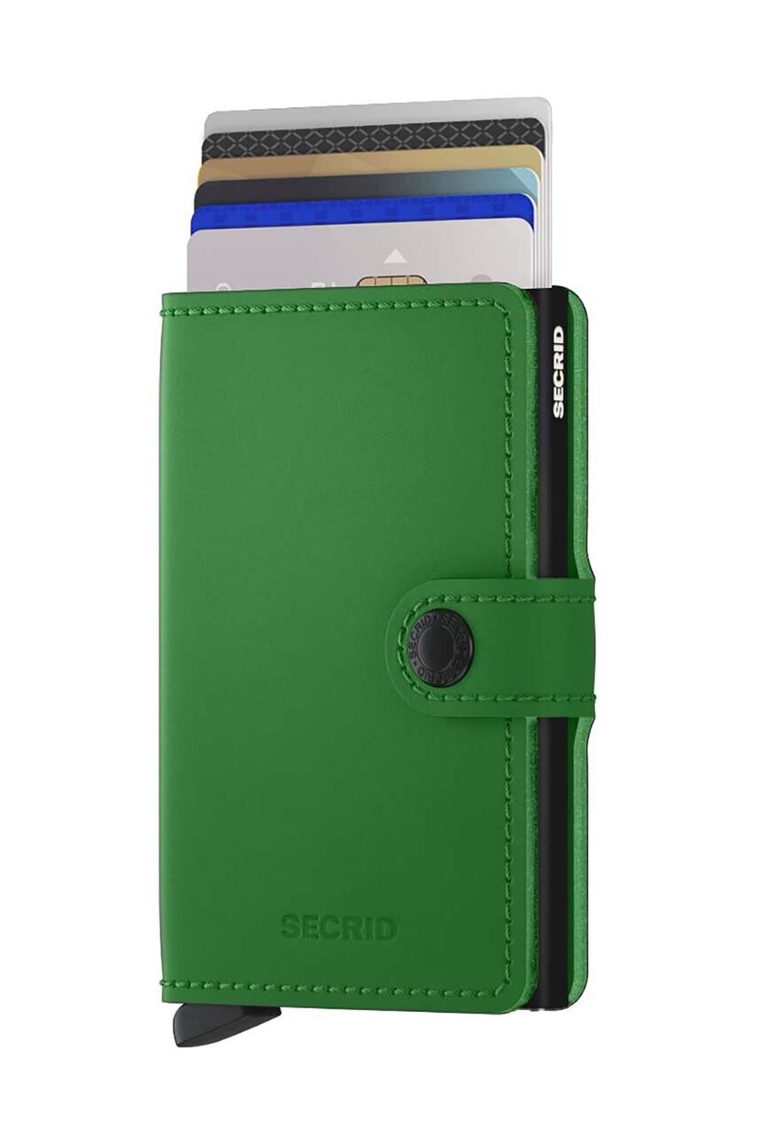 Шкіряний гаманець Secrid Miniwallet Matte Bright Green колір зелений