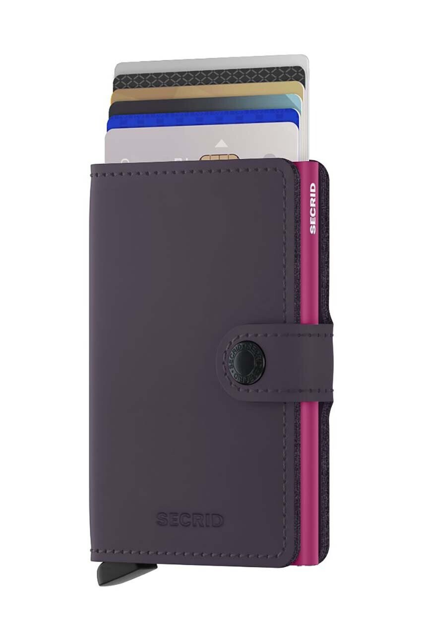Шкіряний гаманець Secrid Miniwallet Matte Dark Purple-Fuchsia колір фіолетовий