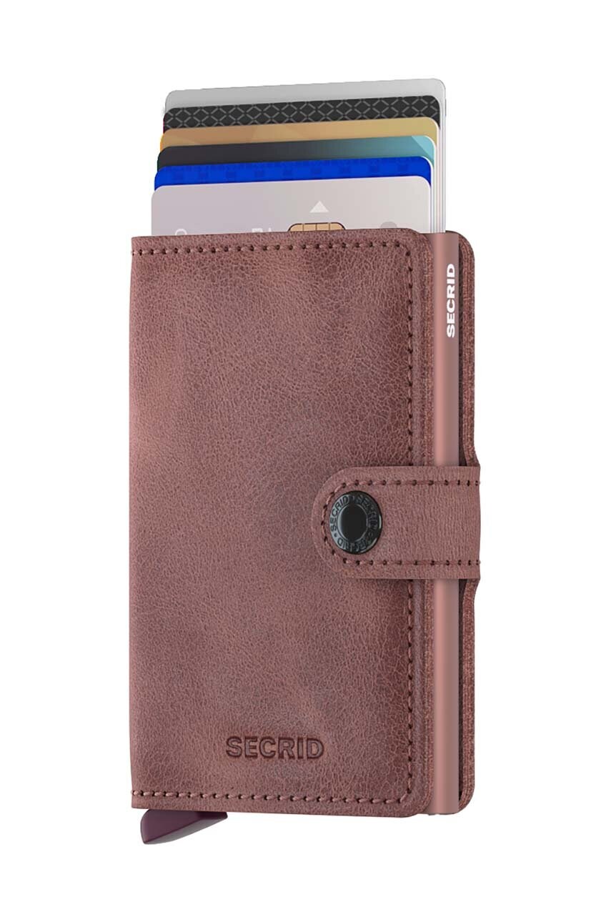 Шкіряний гаманець Secrid Vintage Mauve колір рожевий