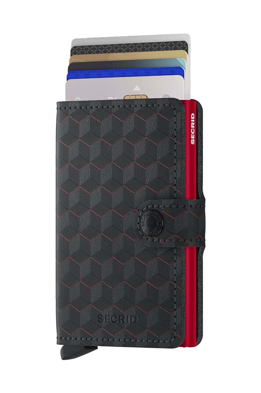 Шкіряний гаманець Secrid Optical Black-Red колір чорний