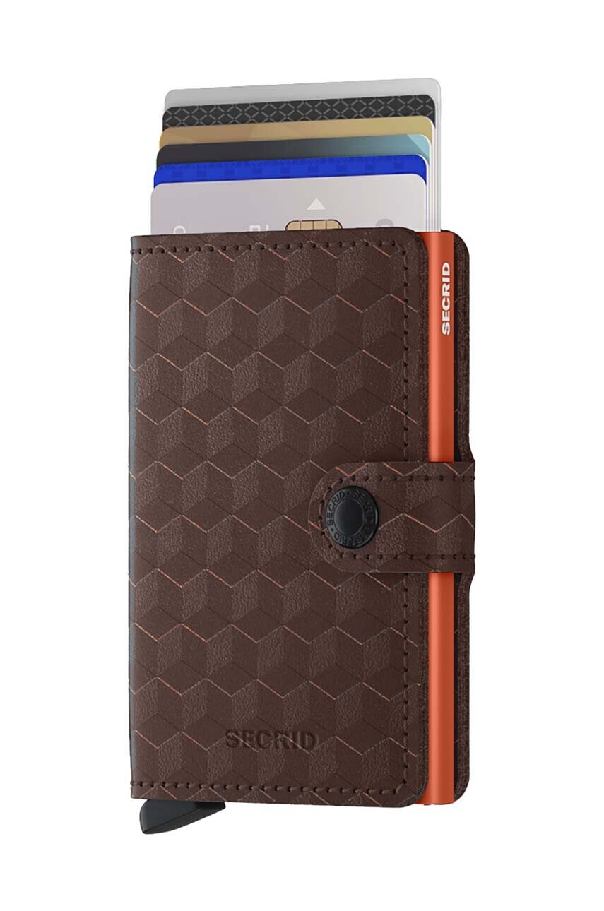 Шкіряний гаманець Secrid Optical Brown-Orange колір коричневий