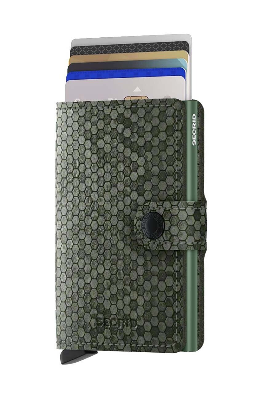 Шкіряний гаманець Secrid Miniwallet Hexagon Green колір зелений