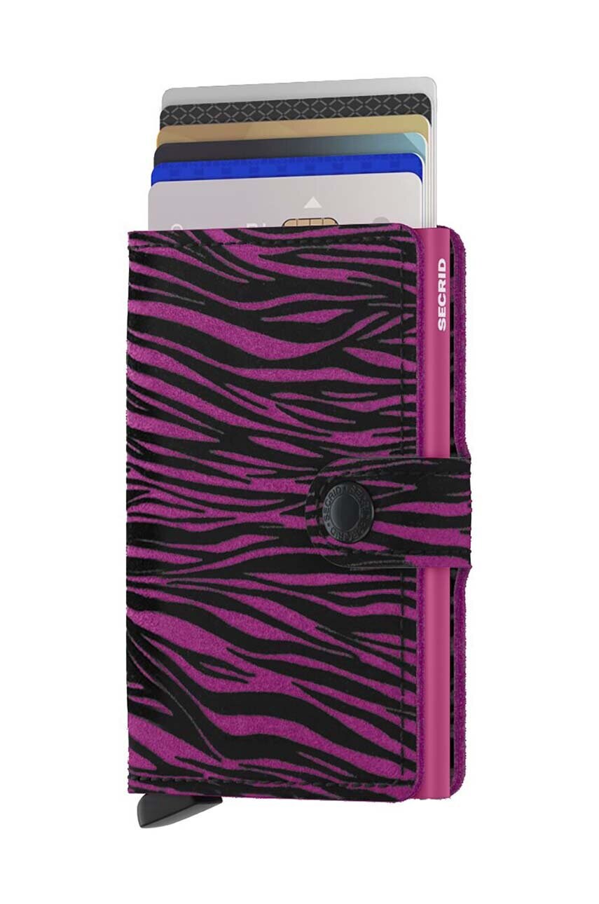 Шкіряний гаманець Secrid Miniwallet Zebra Fuchsia колір рожевий