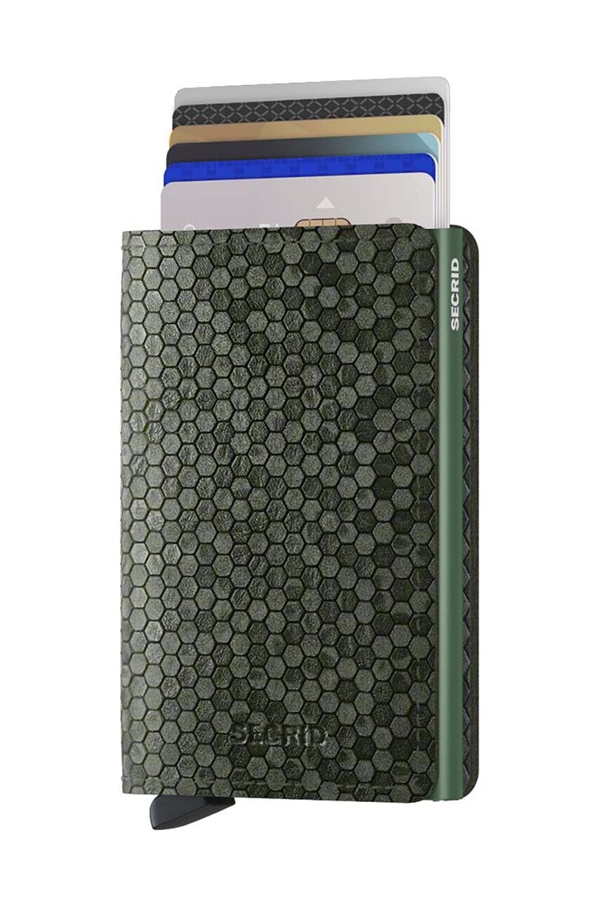 Шкіряний гаманець Secrid Slimwallet Hexagon Green колір зелений