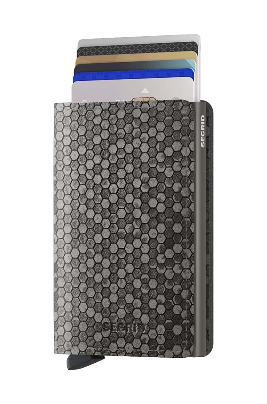 Шкіряний гаманець Secrid Slimwallet Hexagon Grey колір сірий