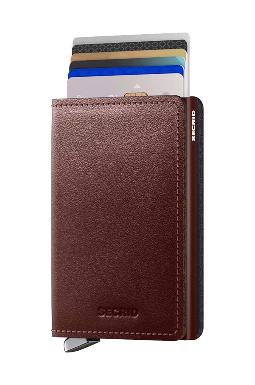 Шкіряний гаманець Secrid колір коричневий SDu-Dark Brown