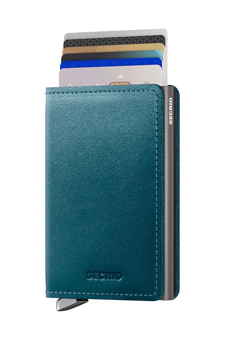 Шкіряний гаманець Secrid колір зелений SDu-Teal