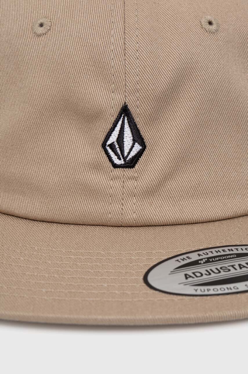 Бавовняна бейсболка Volcom колір бежевий однотонна