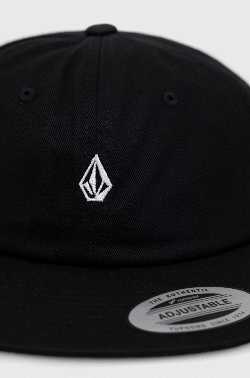 Бавовняна бейсболка Volcom колір чорний однотонна