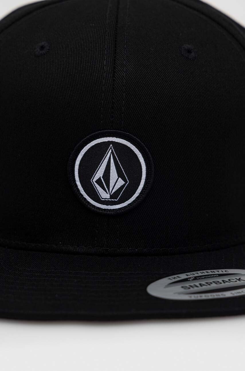 Бавовняна бейсболка Volcom колір чорний однотонна