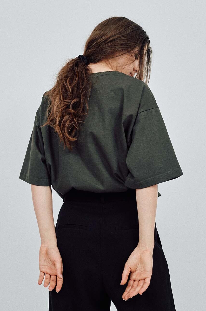 Бавовняна футболка MUUV. READY TO WEAR колір зелений