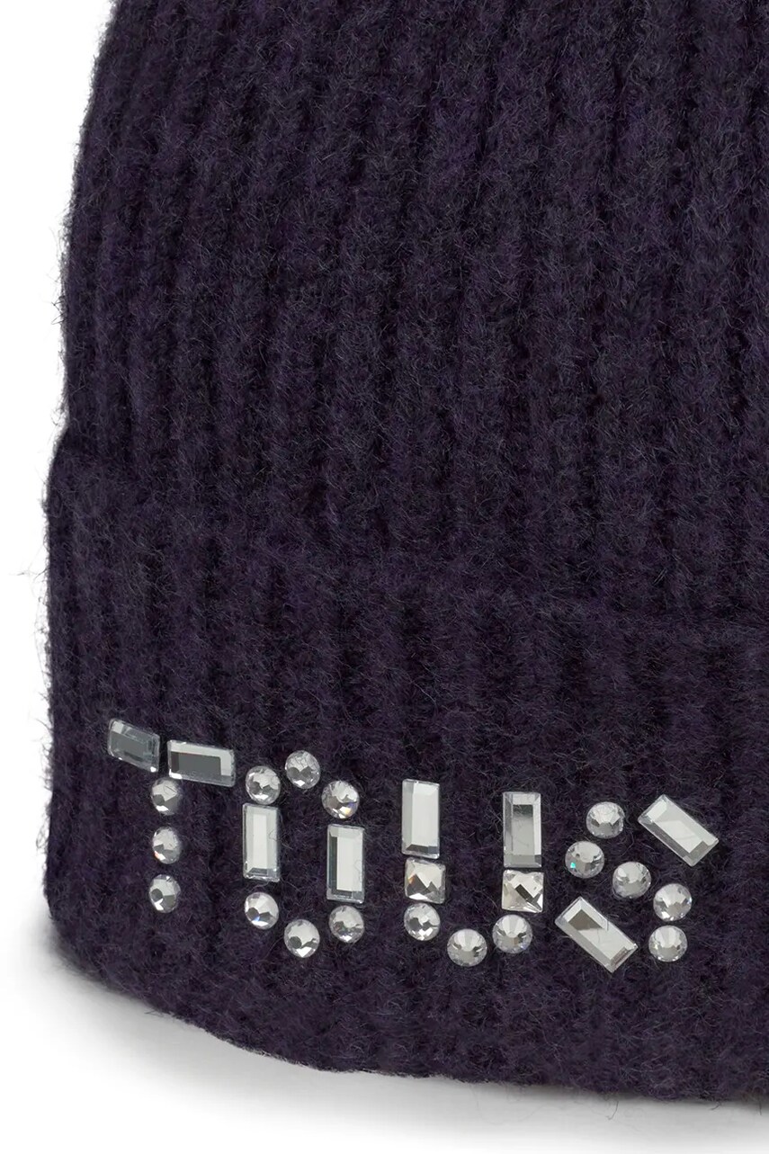 Шапка з домішкою вовни Tous TEXTIL колір синій  2002203933