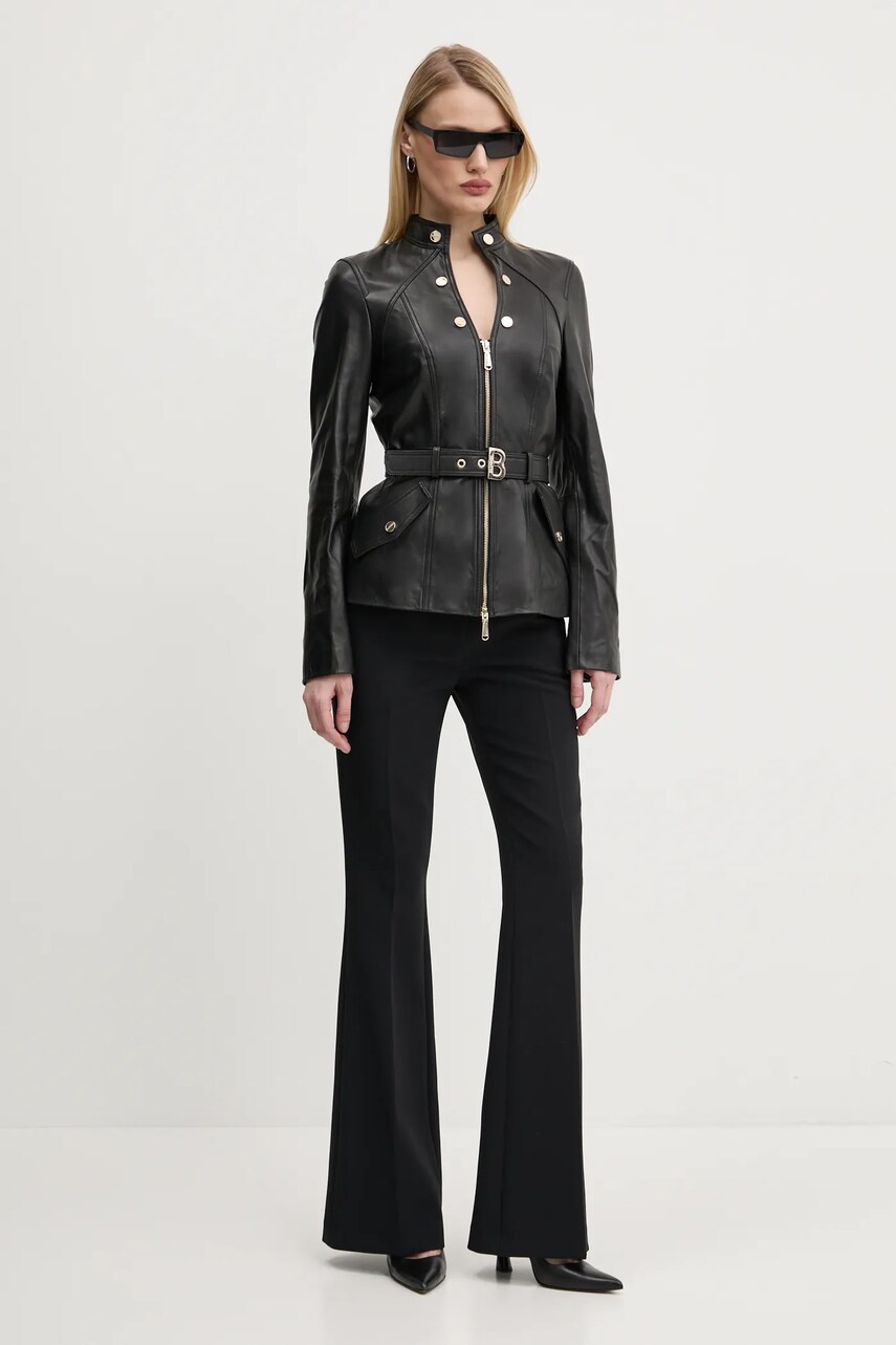 Шкіряна куртка Blugirl Blumarine колір чорний перехідна RA5087.P0356
