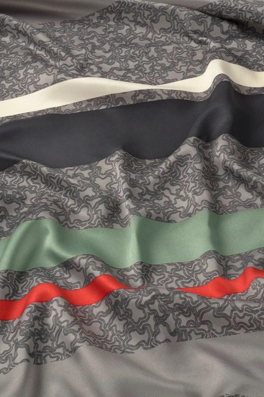 Хустка Tous TEXTIL жіноча колір сірий візерунок 2002203148