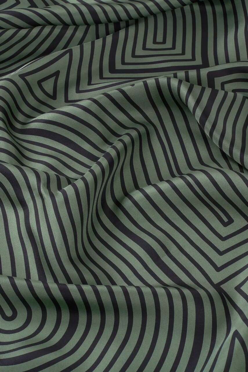 Шовкова хустка Tous TEXTIL жіноча колір зелений візерунок 2002200840