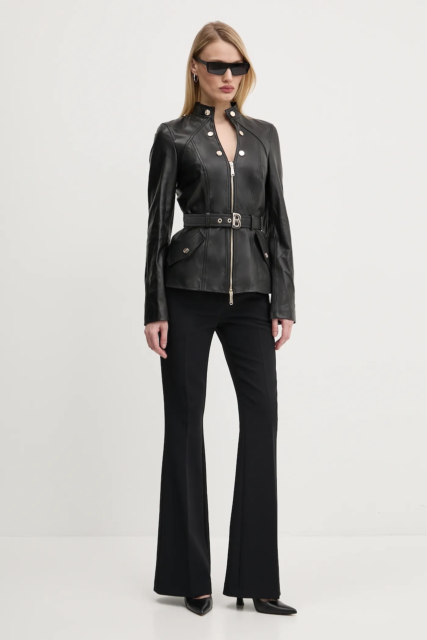 Штани Blugirl Blumarine жіночі колір чорний широкі висока посадка RA5154.T2968