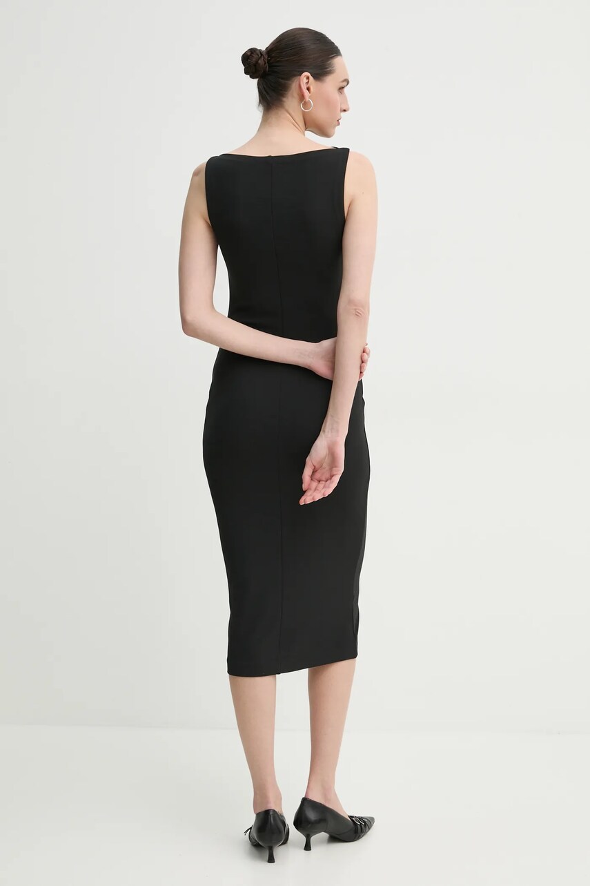 Сукня Day Birger et Mikkelsen Myholm колір чорний midi облягаюча DAY65243735