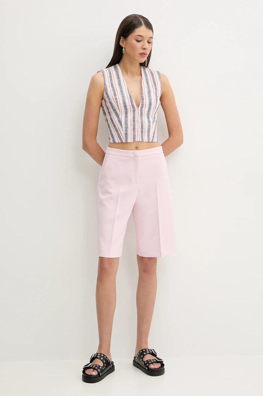 Шорти Blugirl Blumarine жіночі колір рожевий однотонні висока посадка RA5156.T2968