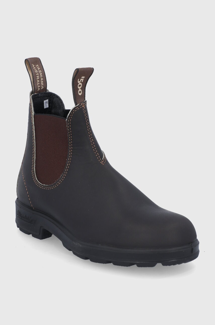 Шкіряні черевики Blundstone 500 жіночі колір коричневий на плоскому ходу