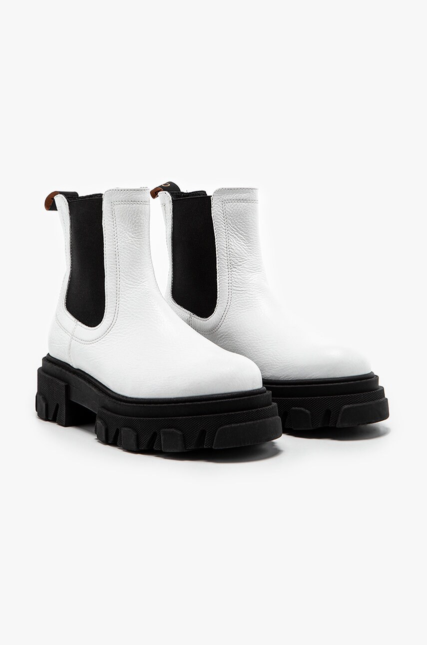 Шкіряні черевики Charles Footwear жіночі колір білий на платформі