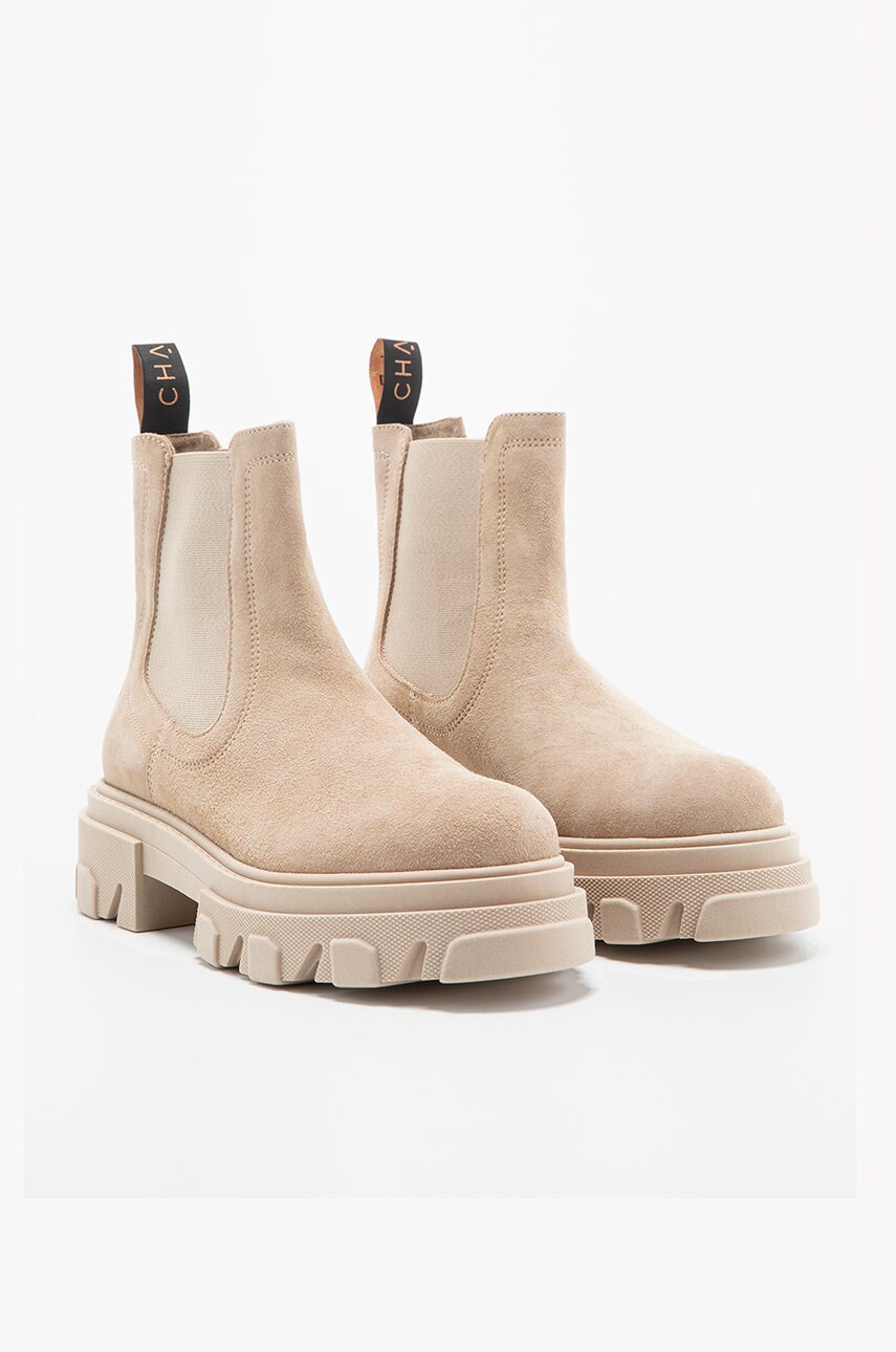 Шкіряні черевики Charles Footwear жіночі колір бежевий на платформі
