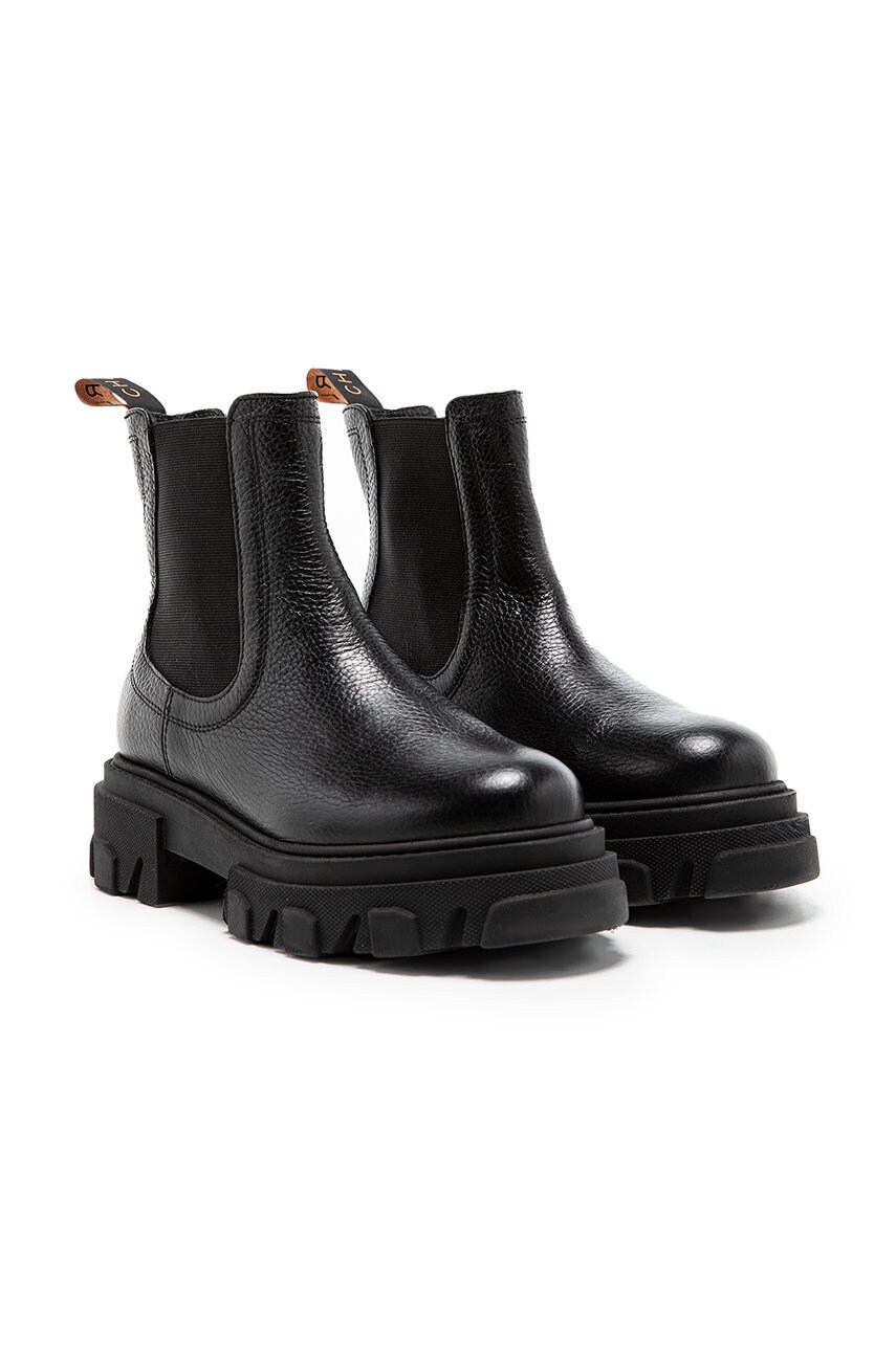 Шкіряні черевики Charles Footwear жіночі колір чорний на платформі
