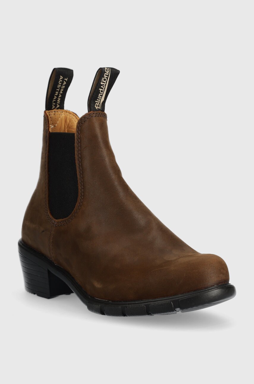 Шкіряні черевики Blundstone 1673 жіночі колір коричневий каблук блок