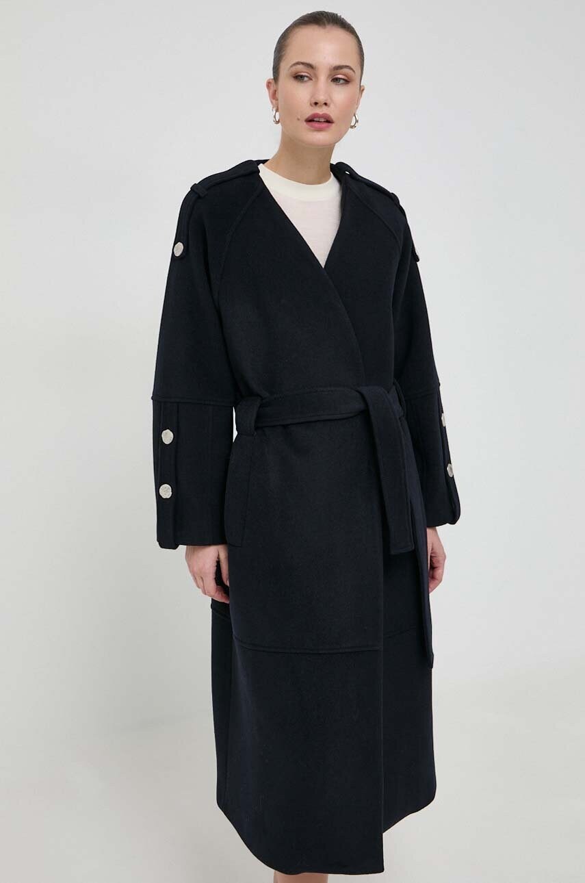 Вовняне пальто Beatrice B колір синій перехідне oversize