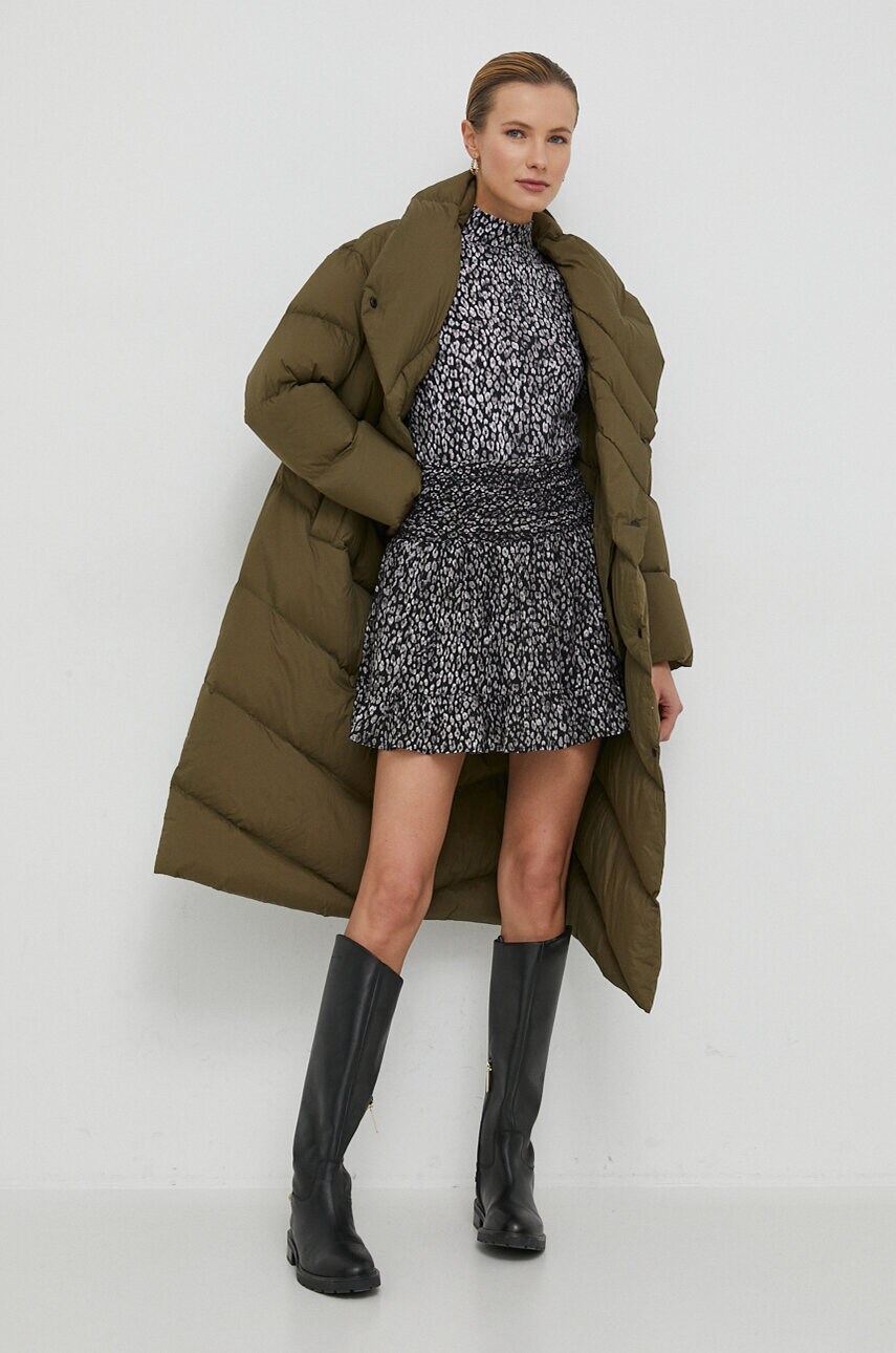 Пухова куртка Blauer жіноча колір зелений зимова oversize